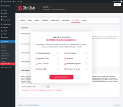 Page screenshot: Slimstat → Upgrade to Pro