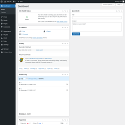 Page screenshot: Dashboard &lsaquo; Test site &mdash; WordPress