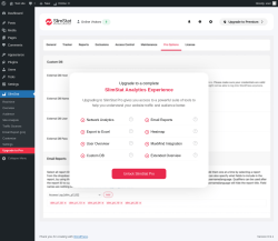 Page screenshot: SlimStat &rarr; Upgrade to Pro