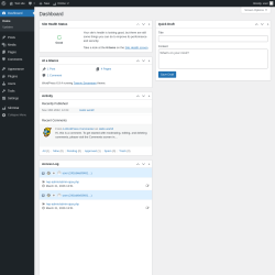 Page screenshot: Dashboard &lsaquo; Test site &mdash; WordPress