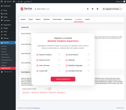 Page screenshot: SlimStat &rarr; Upgrade to Pro