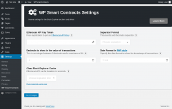 Page screenshot: Settings → WP Smart Contracts