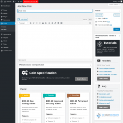 Page screenshot: Coins → Add New