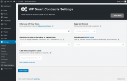 Page screenshot: Settings → WP Smart Contracts