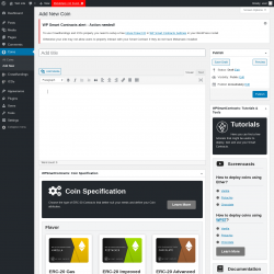 Page screenshot: Coins → Add New