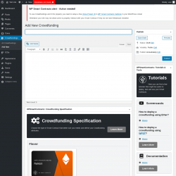 Page screenshot: Crowdfundings → Add New