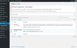 Page screenshot: Plugins ‹ Test site — WordPress