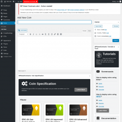 Page screenshot: Coins → Add New