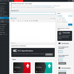 Page screenshot: ICOs → Add New