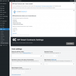 Page screenshot: Settings → WP Smart Contracts