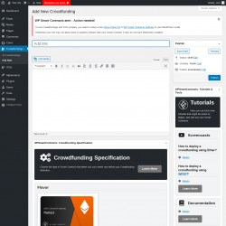 Page screenshot: Crowdfundings → Add New