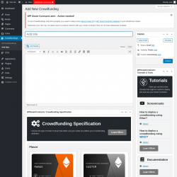 Page screenshot: Crowdfundings → Add New