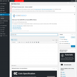 Page screenshot: Coins → Add New