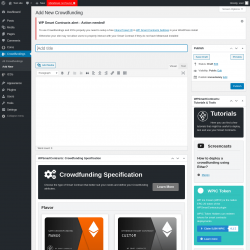 Page screenshot: Crowdfundings → Add New