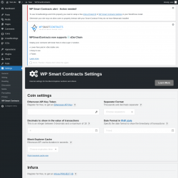 Page screenshot: Settings → WP Smart Contracts