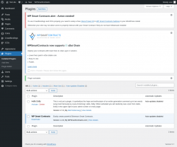 Page screenshot: Plugins ‹ Test site — WordPress
