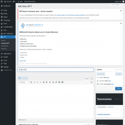 Page screenshot: NFT → Add New NFT