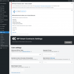 Page screenshot: Settings → WP Smart Contracts