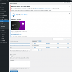 Page screenshot: NFT → Taxonomies