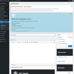 Page screenshot: NFT → Add New NFT