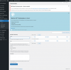 Page screenshot: NFT → Taxonomies