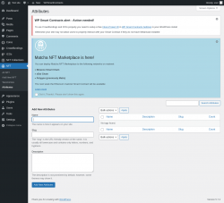 Page screenshot: NFT → Attributes