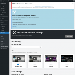 Page screenshot: Settings → WP Smart Contracts