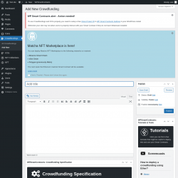 Page screenshot: Crowdfundings → Add New