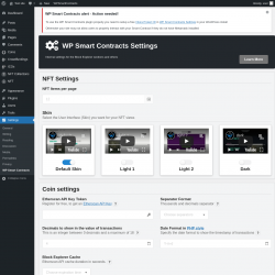 Page screenshot: Settings → WP Smart Contracts