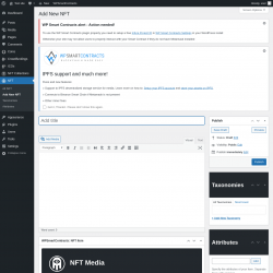 Page screenshot: NFT → Add New NFT