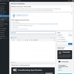 Page screenshot: Crowdfundings → Add New