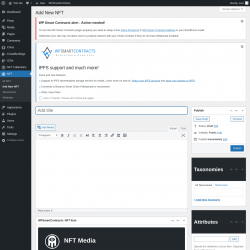 Page screenshot: NFT → Add New NFT