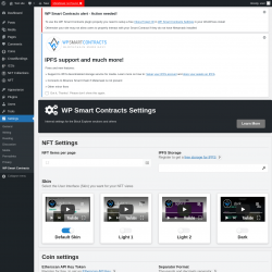 Page screenshot: Settings → WP Smart Contracts