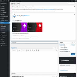 Page screenshot: NFT → Add New NFT