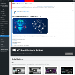Page screenshot: Settings → WP Smart Contracts