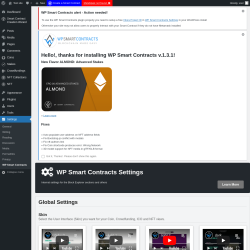 Page screenshot: Settings → WP Smart Contracts