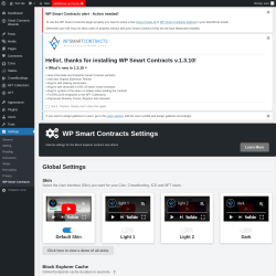 Page screenshot: Settings → WP Smart Contracts