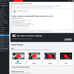 Page screenshot: Settings → WP Smart Contracts