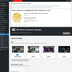 Page screenshot: Settings → WP Smart Contracts
