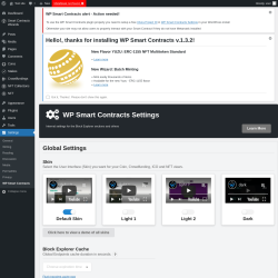 Page screenshot: Settings → WP Smart Contracts