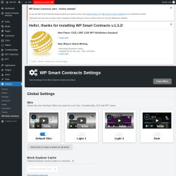 Page screenshot: Settings → WP Smart Contracts