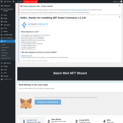 Page screenshot: Smart Contracts Wizards → Batch Mint NFTs