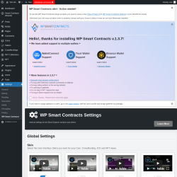 Page screenshot: Settings → WP Smart Contracts
