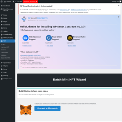 Page screenshot: Smart Contracts Wizards → Batch Mint NFTs