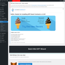 Page screenshot: Smart Contracts Wizards → Batch Mint NFTs