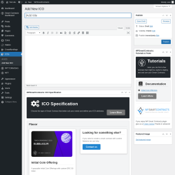 Page screenshot: ICOs → Add New ICO