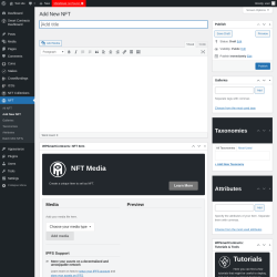 Page screenshot: NFT → Add New NFT