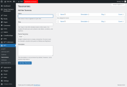 Page screenshot: NFT → Taxonomies