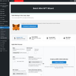 Page screenshot: NFT → Batch Mint NFTs
