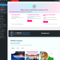 Page screenshot: Smart Contracts Dashboard → Affiliate Program Banners